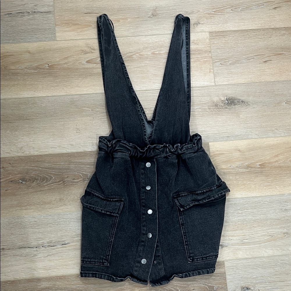 Black Denim Women's Overall Dress